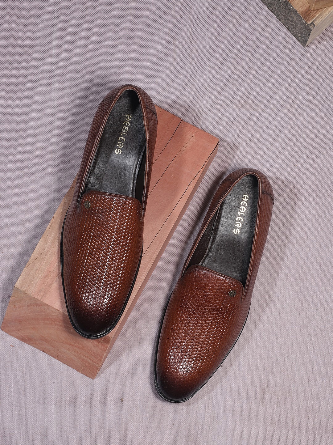 

Liberty Men Textured Formal Monk Shoes, Tan