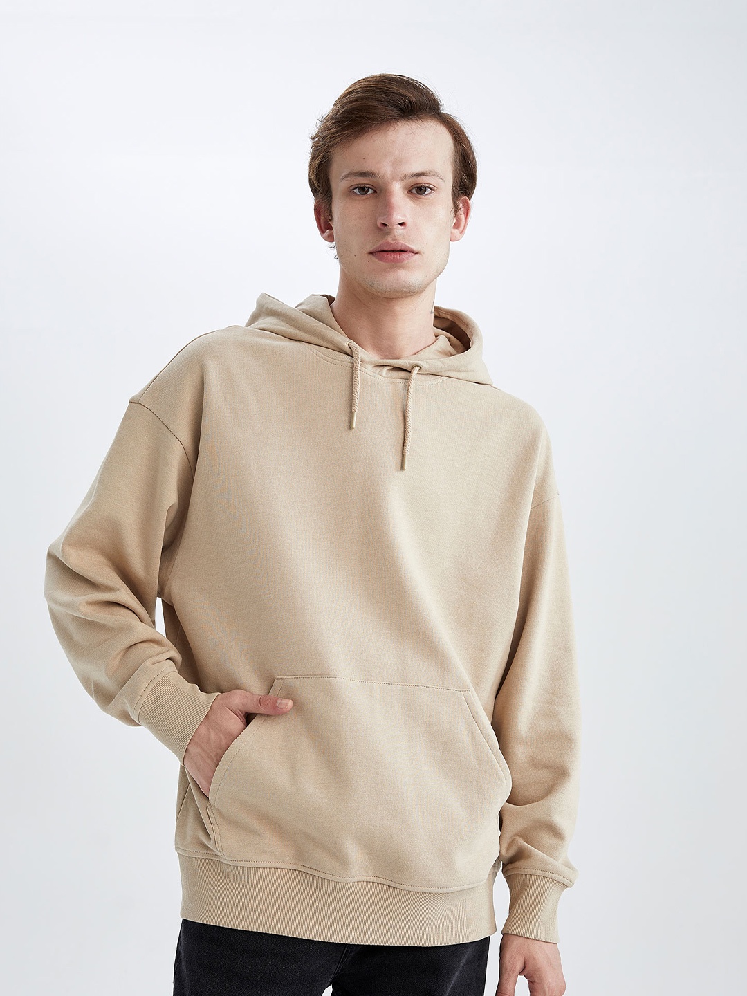 

DeFacto Oversized Hooded Sweatshirt, Beige
