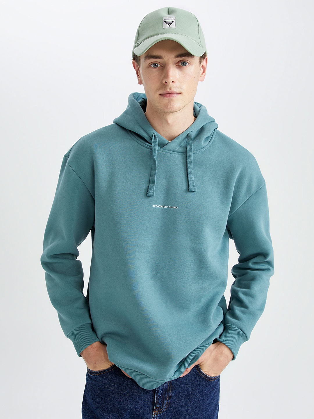 

DeFacto Pullover Hooded Sweatshirt, Blue