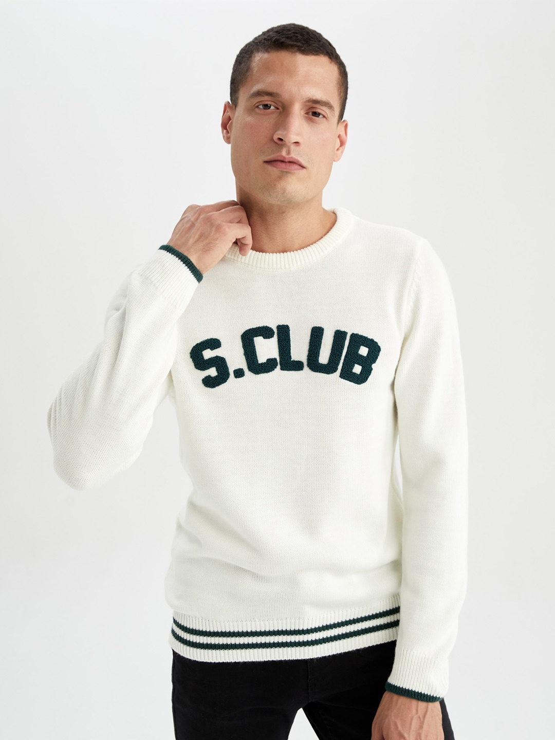 

DeFacto Typography Printed Pullover, Off white
