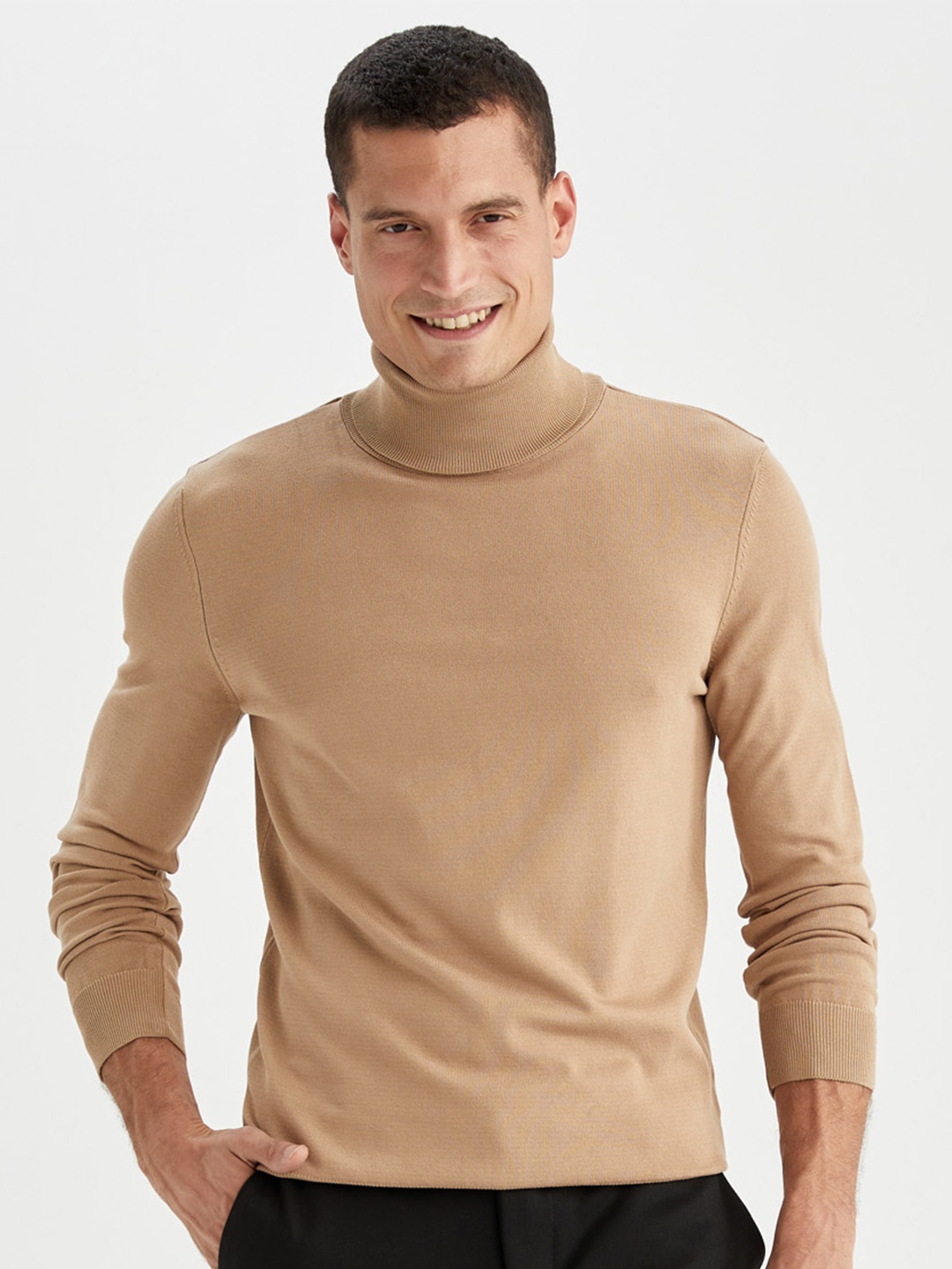 

DeFacto Turtle Neck Pullover Sweater, Brown