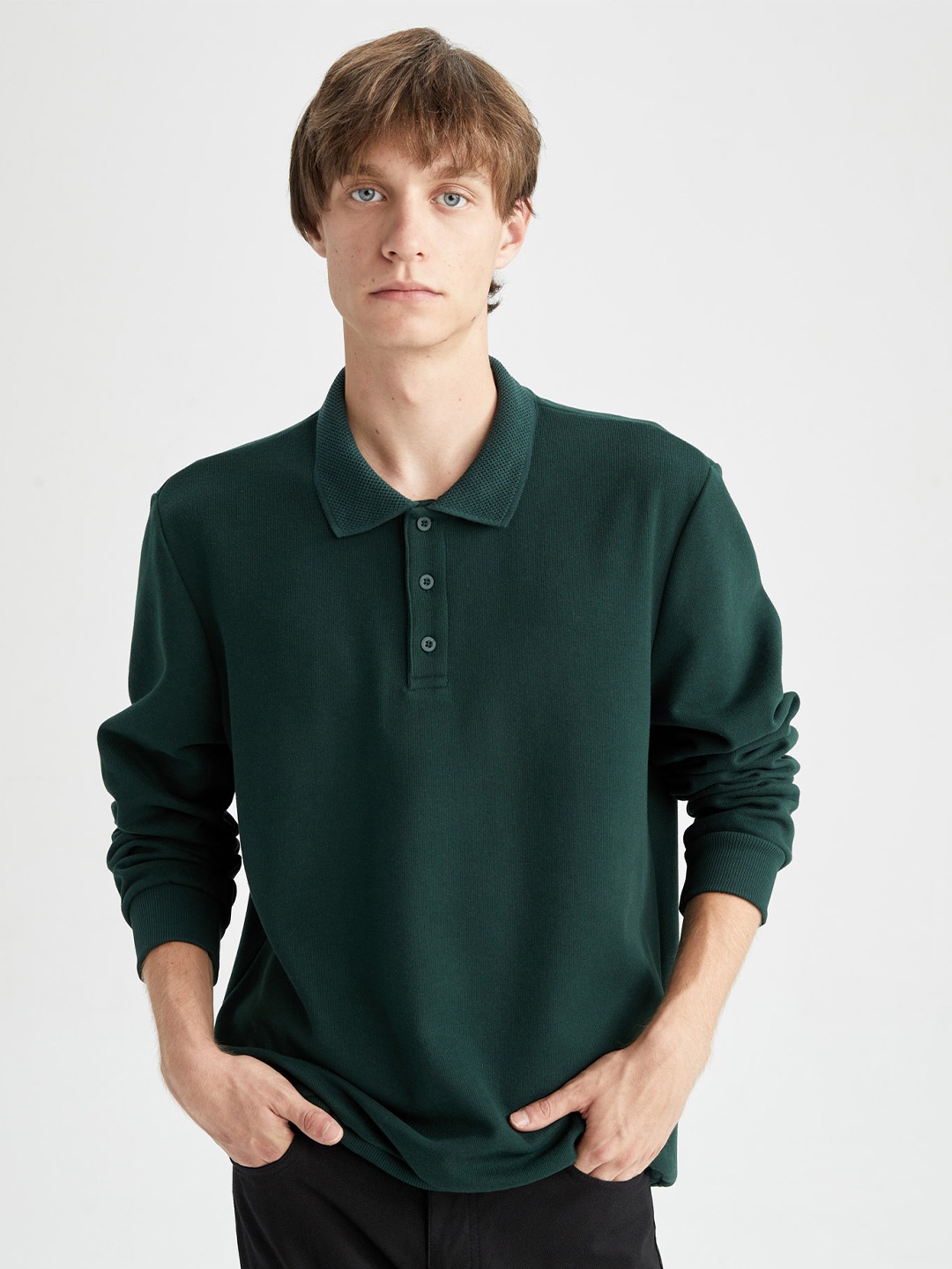 

DeFacto Men Pullover Sweatshirt, Green