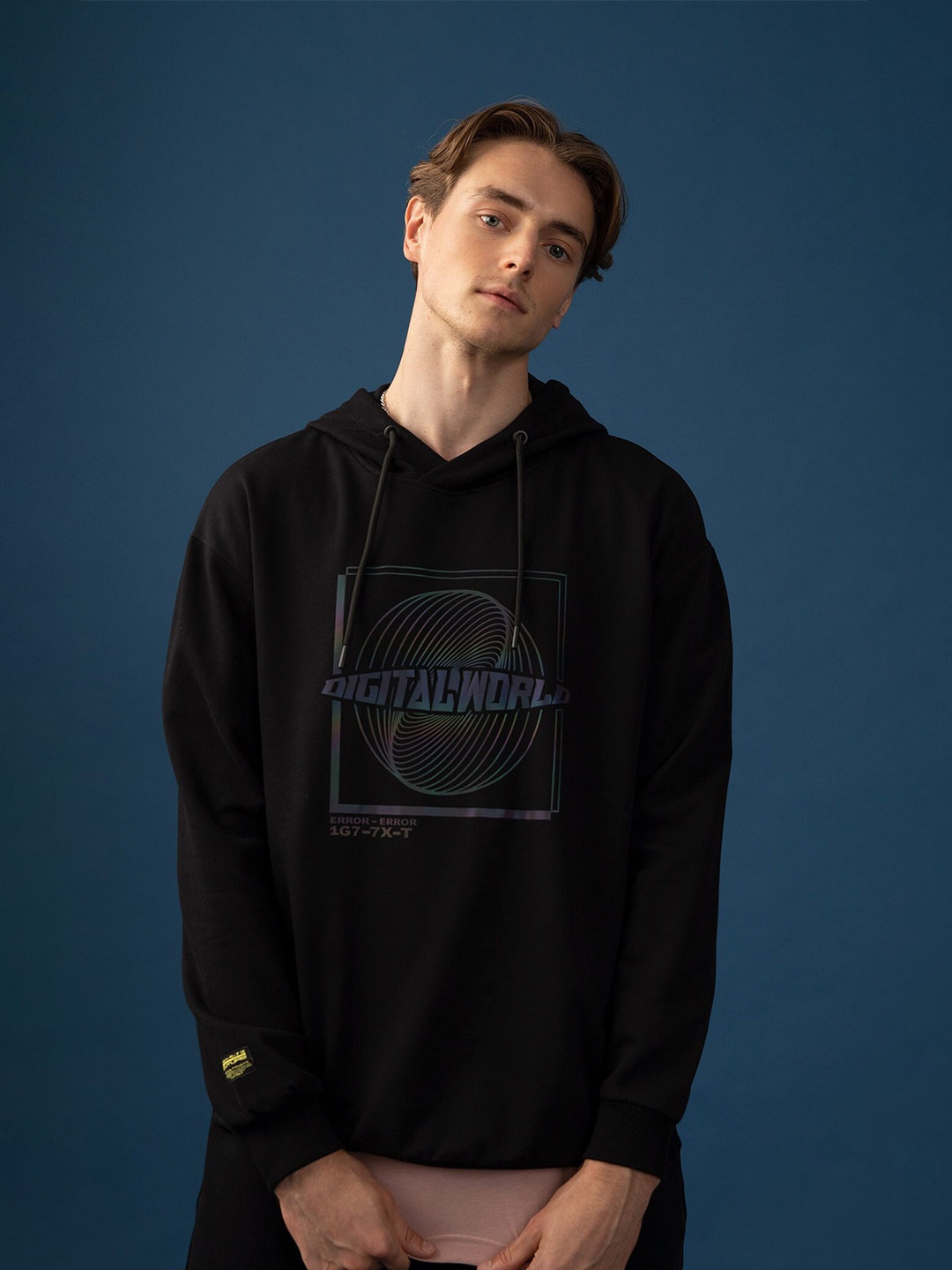 

DeFacto Graphic Printed Hooded Pullover, Black
