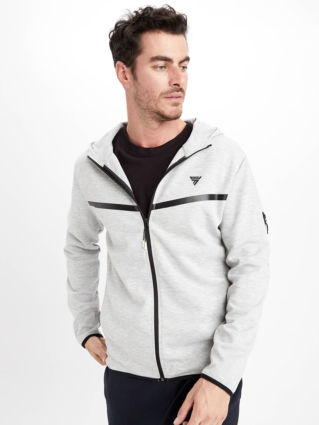 

DeFacto Hooded Front Open Sweatshirt, Grey
