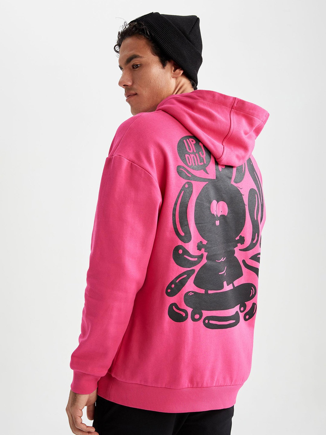 

DeFacto Graphic Printed Pullover, Pink