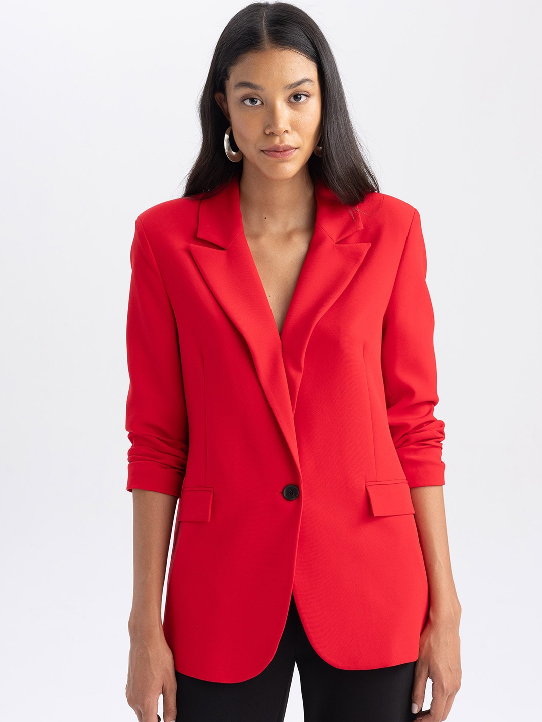 

DeFacto Single-Breasted Blazer, Red