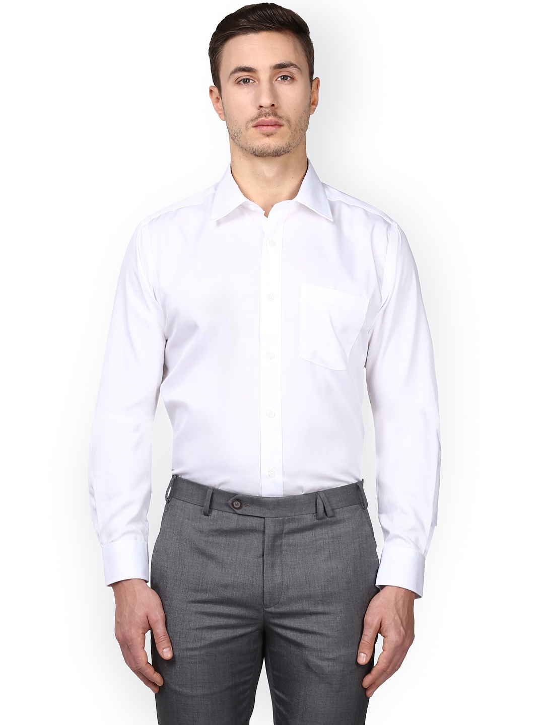 

Park Avenue Men White Regular Fit Solid Formal Shirt