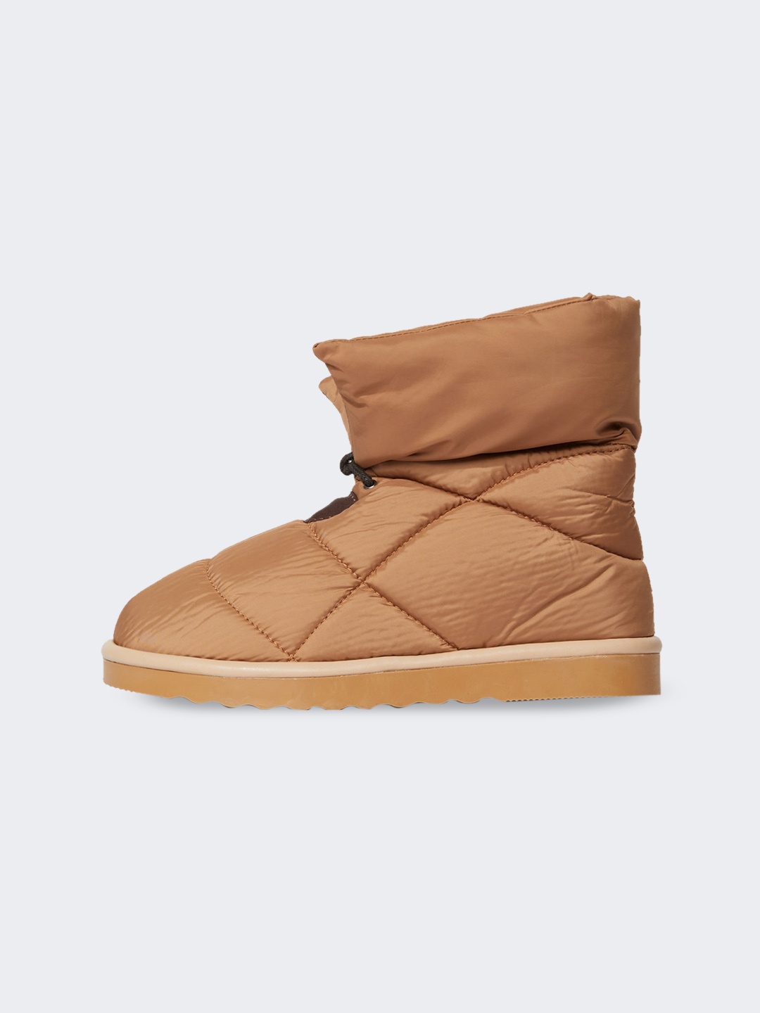 

DeFacto Women Textured Quilted Mid Top Winter Boots, Brown