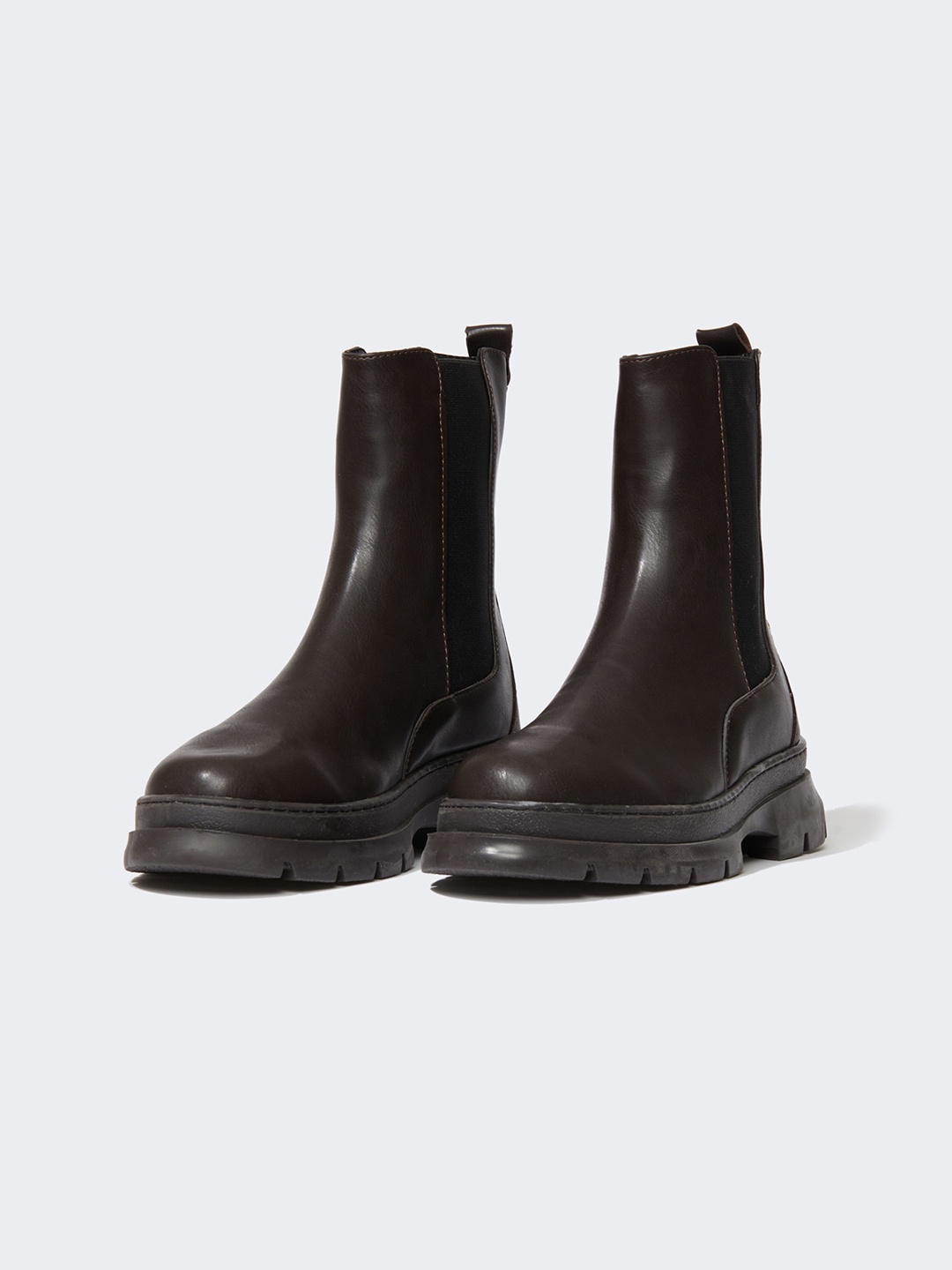 

DeFacto Women Mid Top Chelsea Boots, Coffee brown