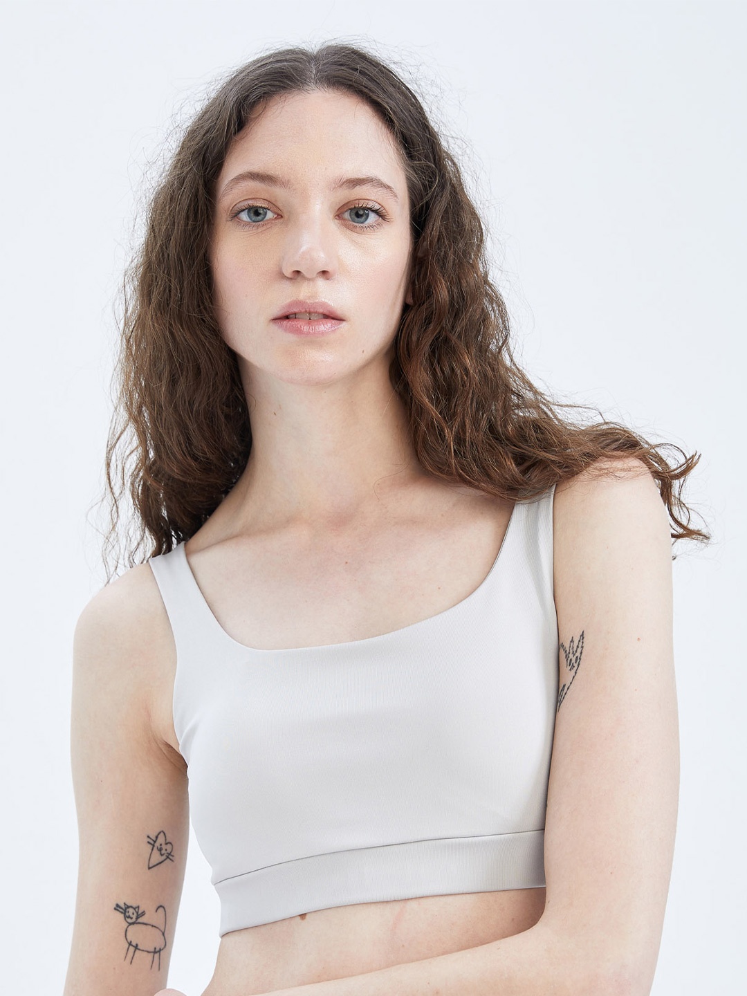 

DeFacto Lightly Padded Non-Wired Everyday Bra With All Day Comfort, Grey