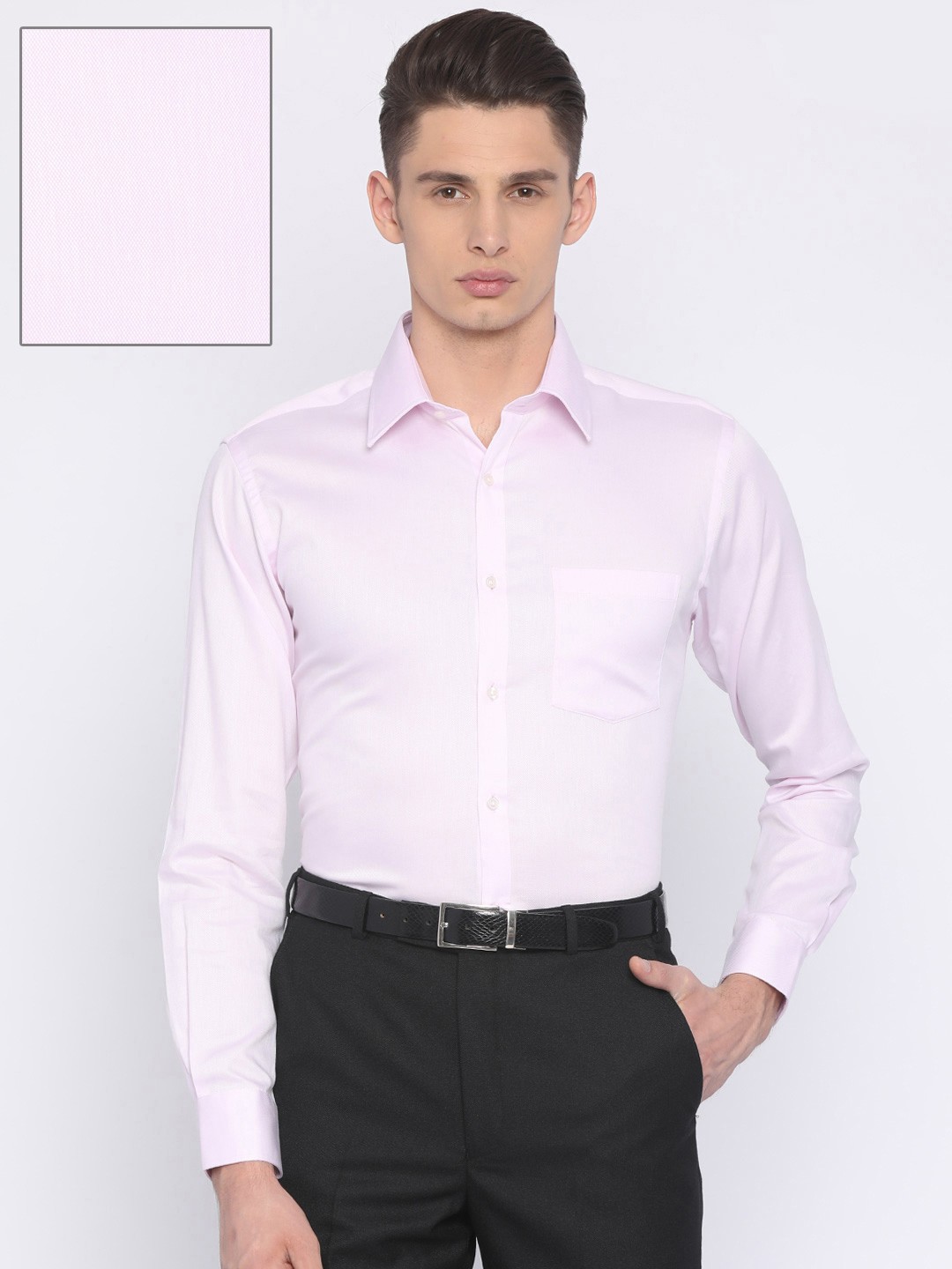

Park Avenue Men Pink Slim Fit Self-Design Formal Shirt