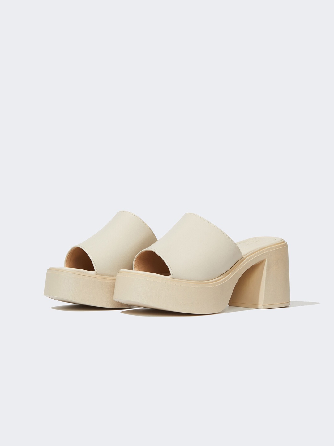 

DeFacto Women Open Toe Block Heels, White