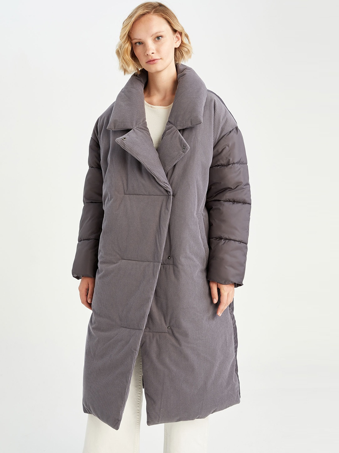 

DeFacto Longline Padded Jacket, Grey