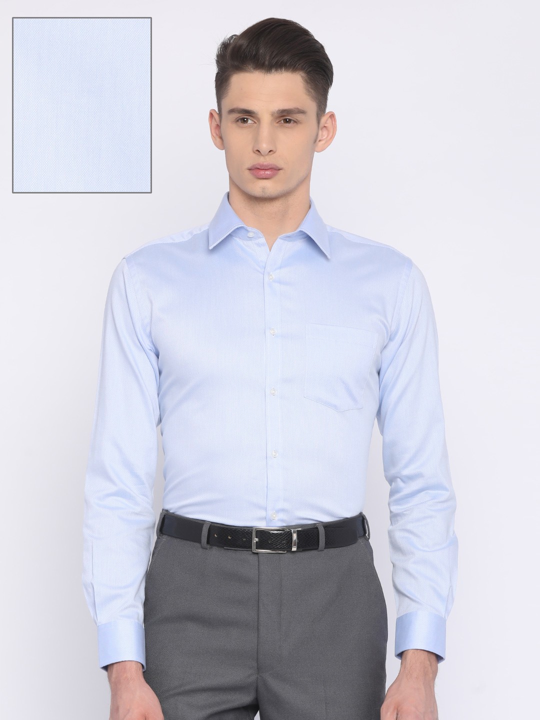 

Park Avenue Men Blue Slim Fit Self-Design Formal Shirt