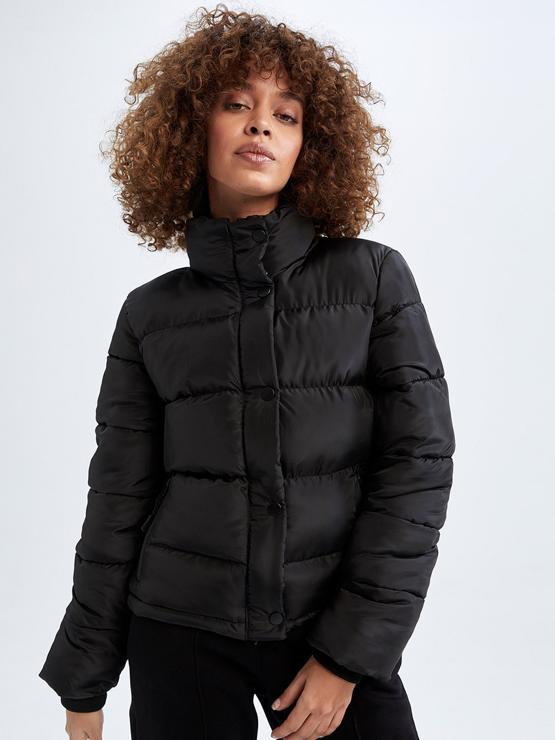 

DeFacto Stand Collar Padded Jacket, Black