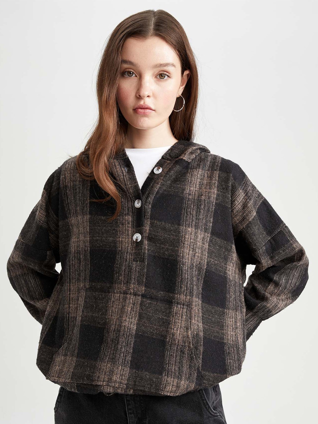 

DeFacto Tartan Checked Casual Shirt, Beige