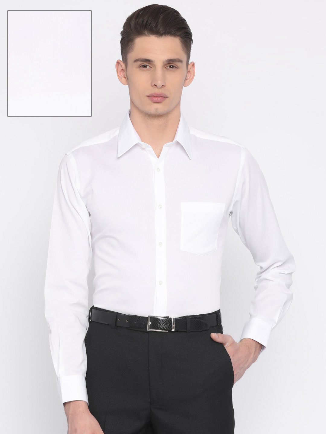 

Park Avenue Men White Slim Fit Solid Formal Shirt