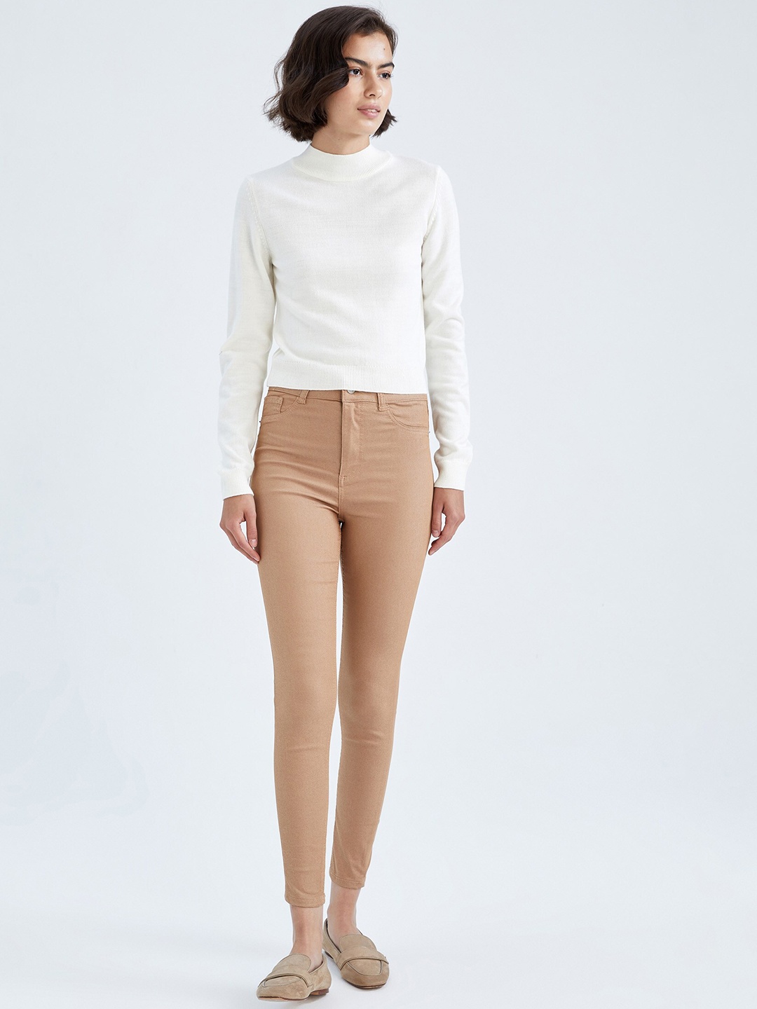 

DeFacto Women Mid-Rise Casual Trousers, Beige