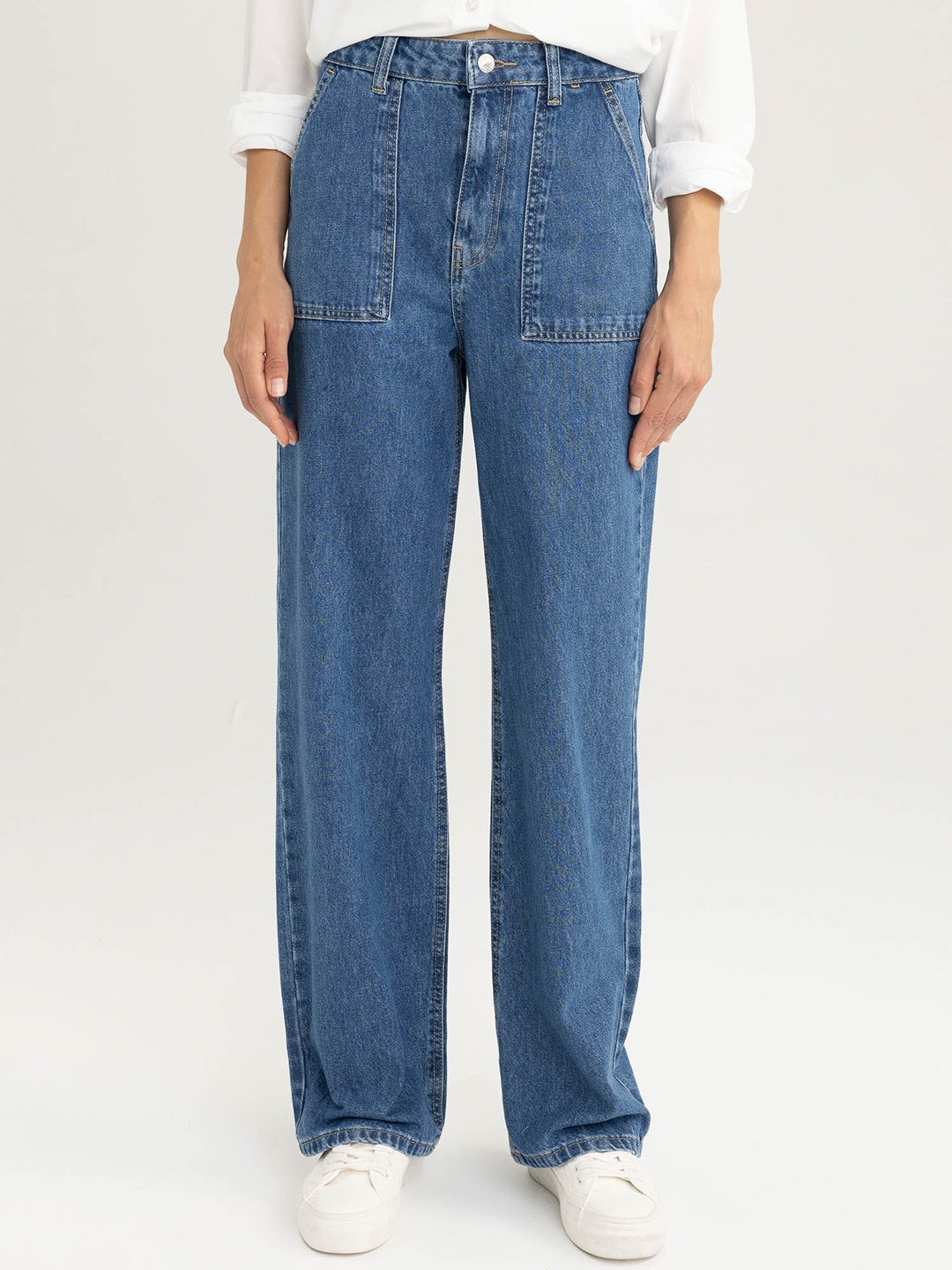 

DeFacto Women Mid-Rise Regular Fit Jeans, Blue