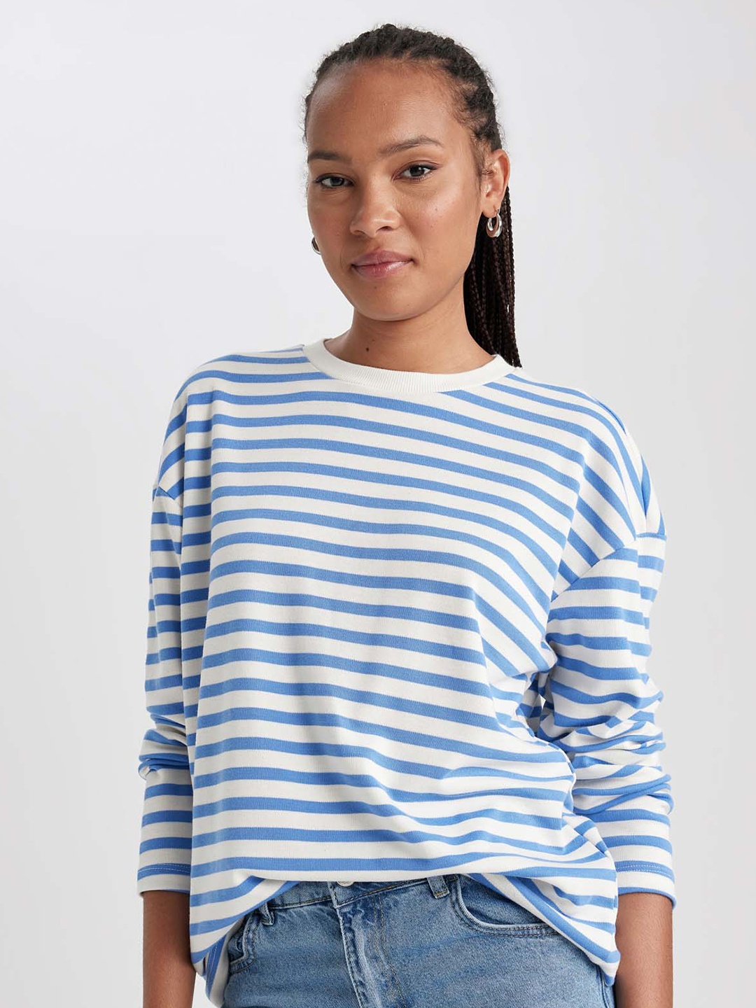 

DeFacto Striped Long Sleeves T-shirt, White