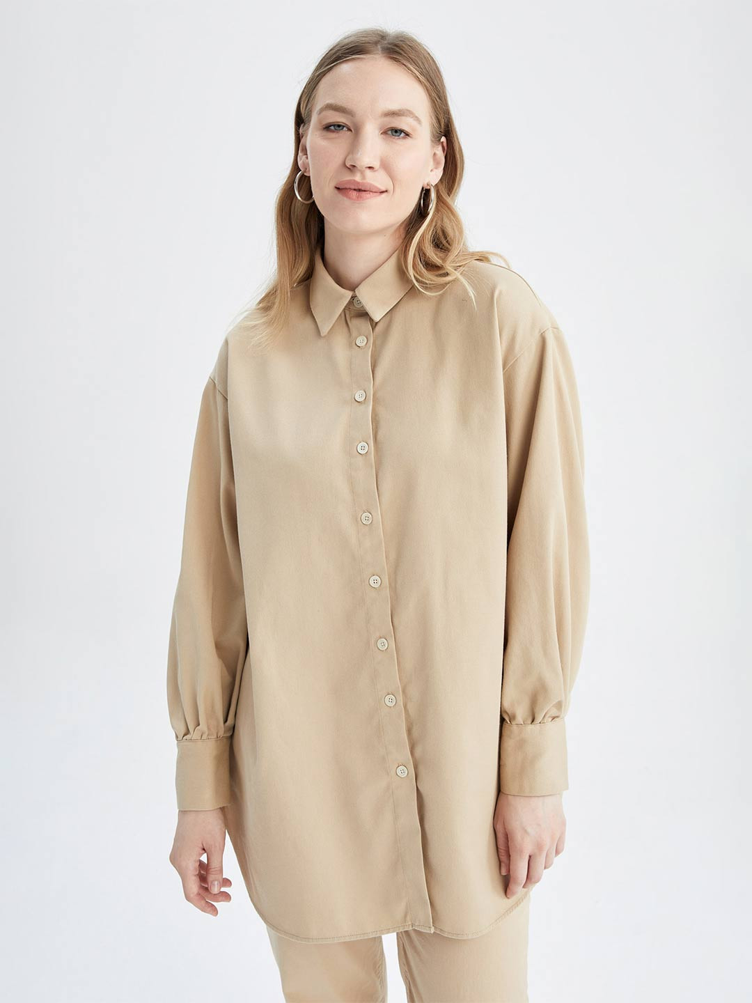 

DeFacto Women Full Sleeves Shirt, Beige