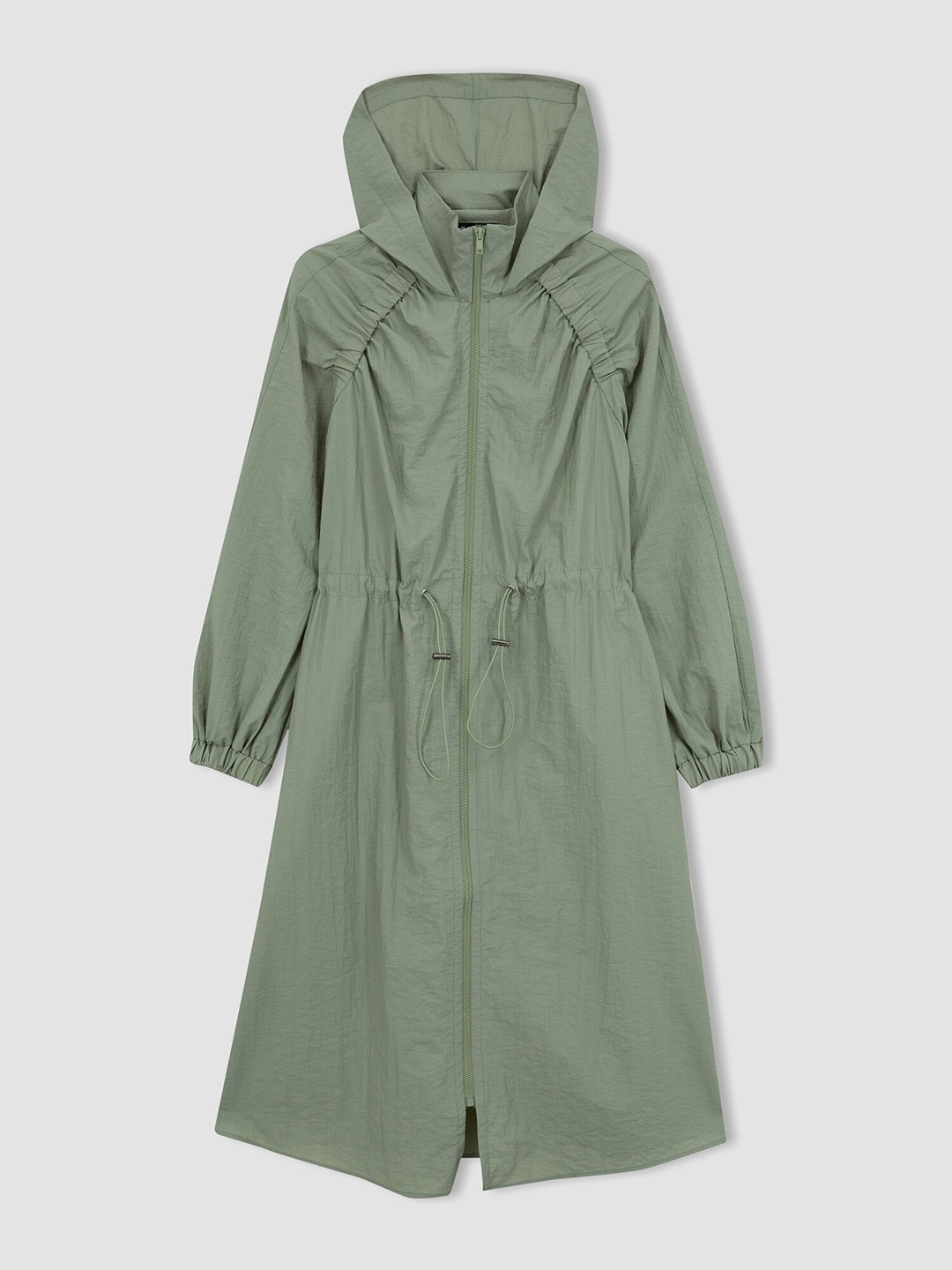 

DeFacto Women Hooded Longline Over Coat, Green