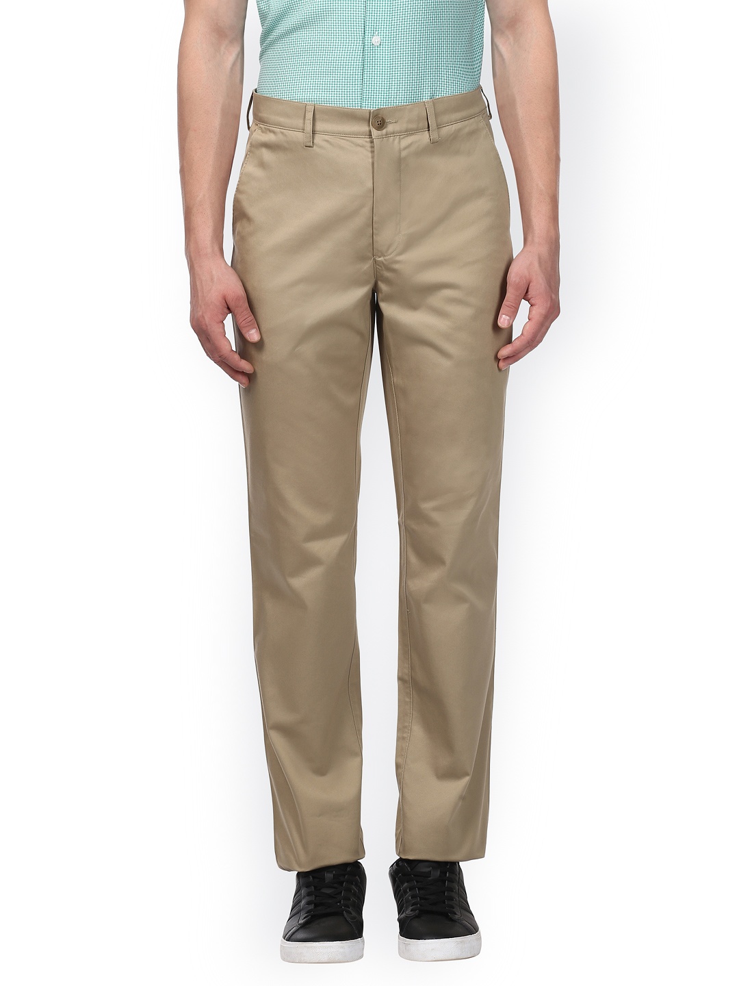 

ColorPlus Men Khaki Slim Fit Solid Regular Trousers