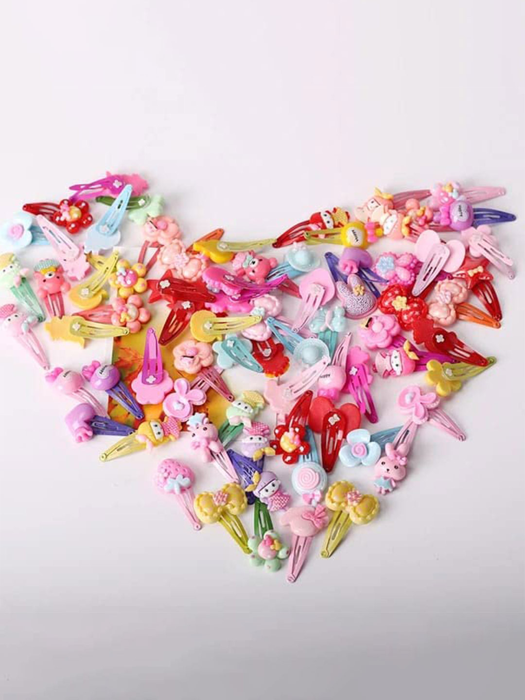 

LYTIX Girls Set Of 12 Beaded Tic Tac Hair Clip, Red