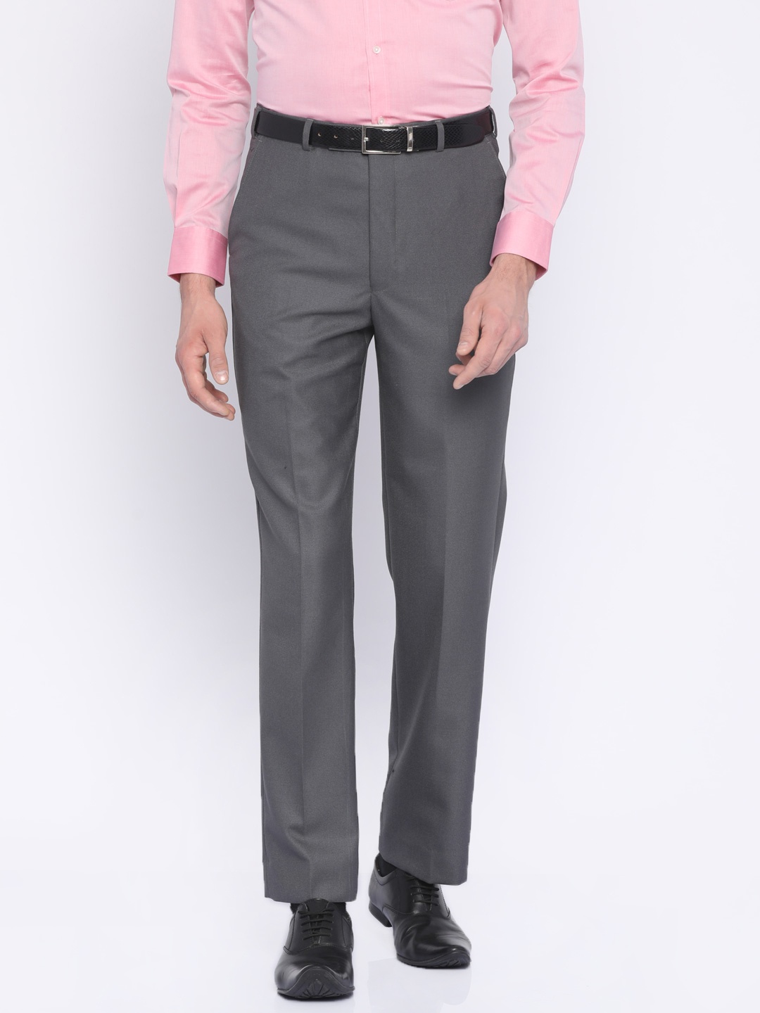 

Park Avenue Men Grey Comfort Regular Fit Solid Formal Trousers
