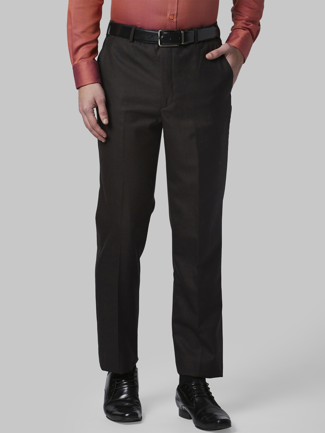 

Park Avenue Men Brown Formal Trousers