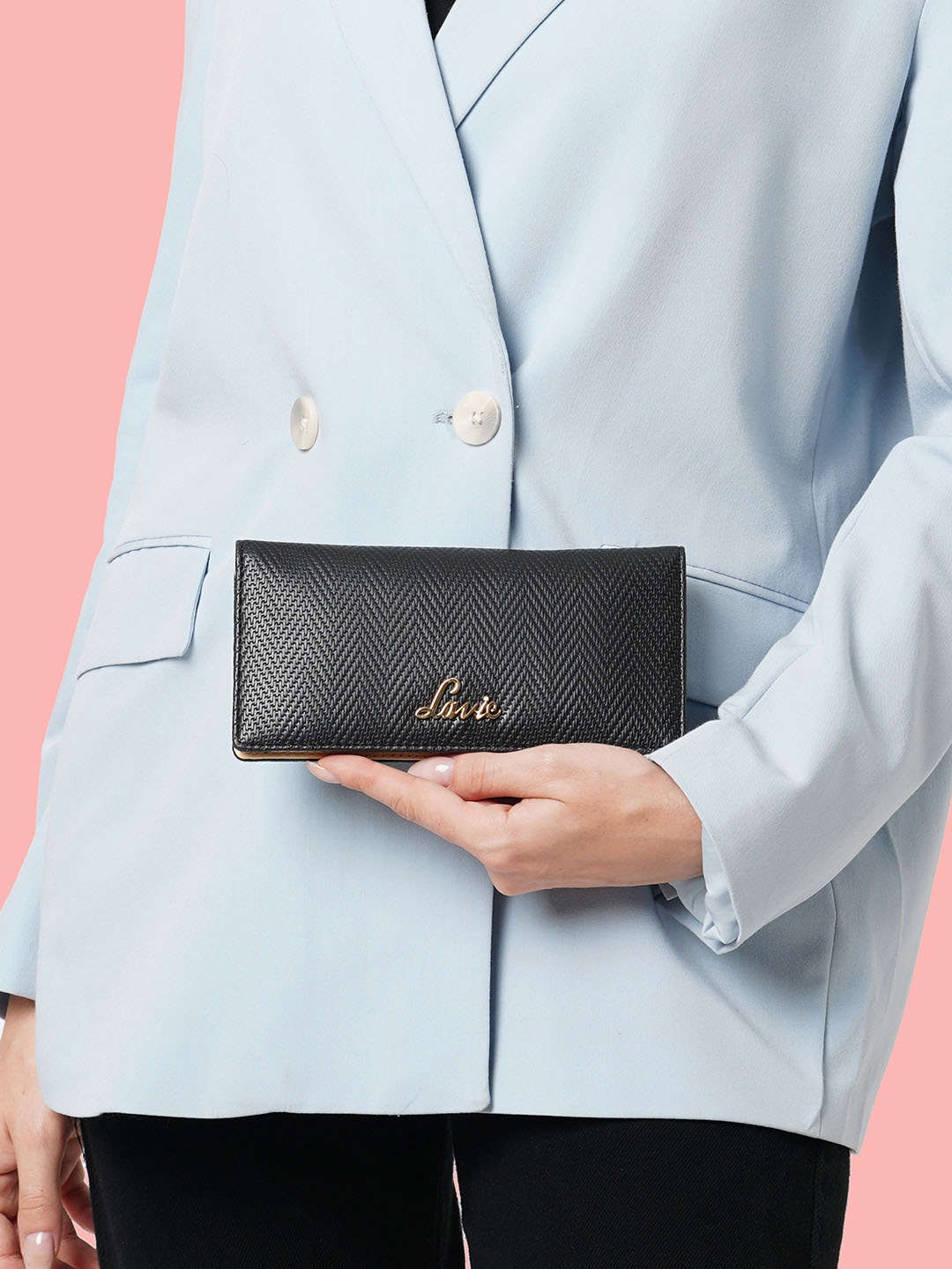 

Lavie Women Two Fold Wallet, Black