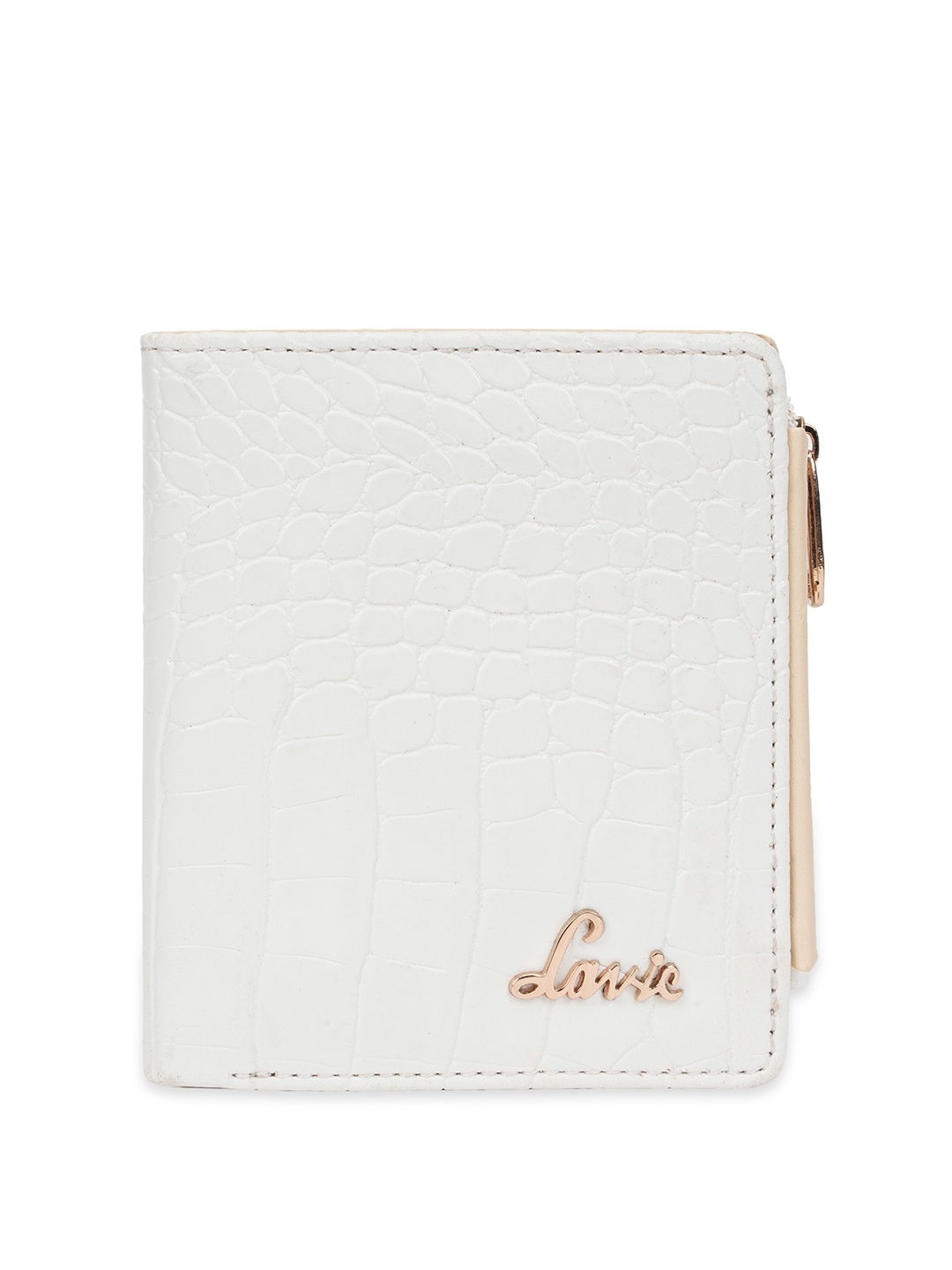 

Lavie Women Checked Two Fold Wallet, White