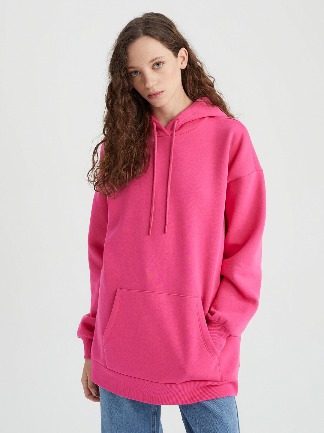 

DeFacto Hooded Cotton Pullover, Pink