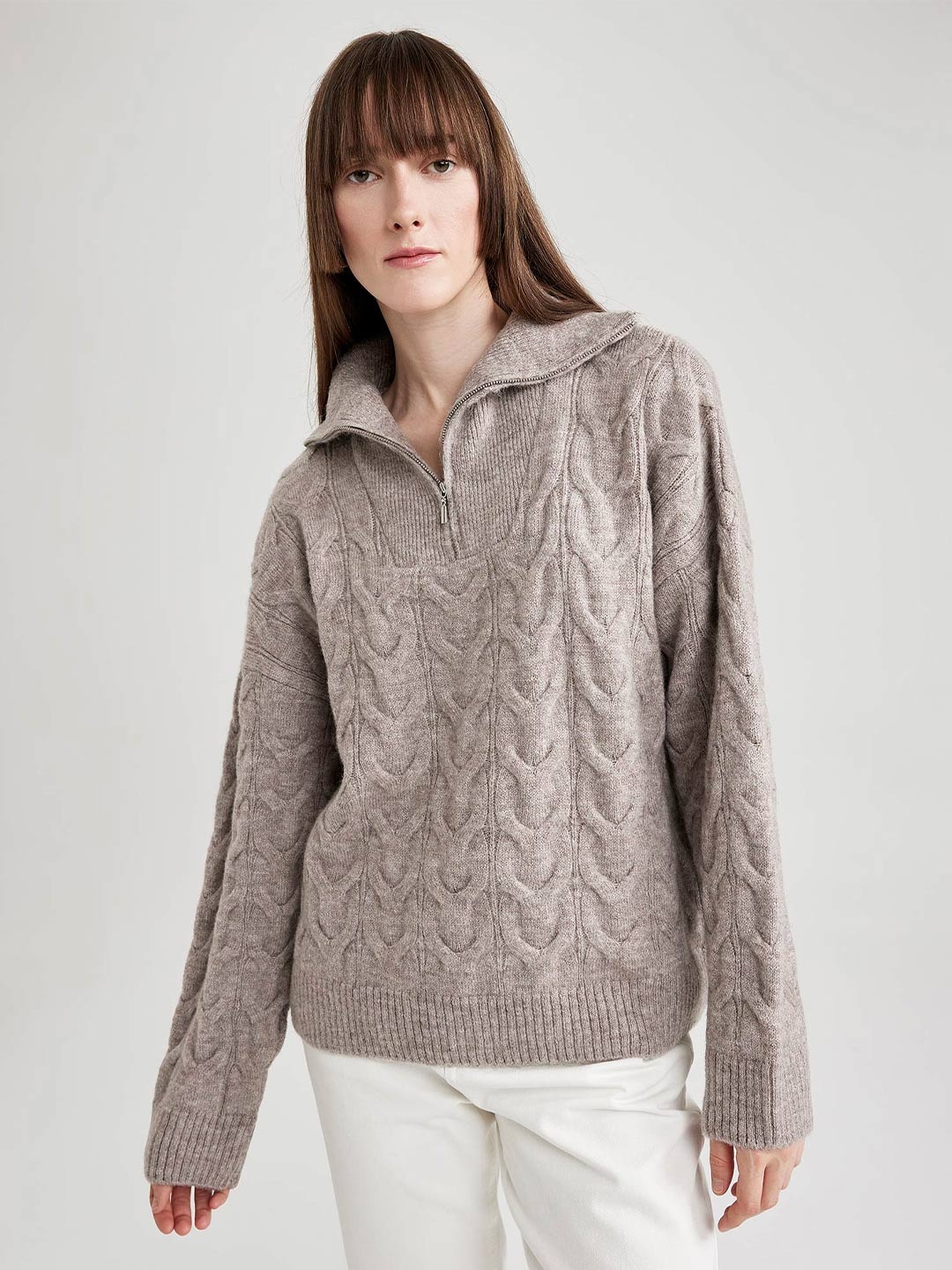 

DeFacto Argan Pullover Sweater, Grey