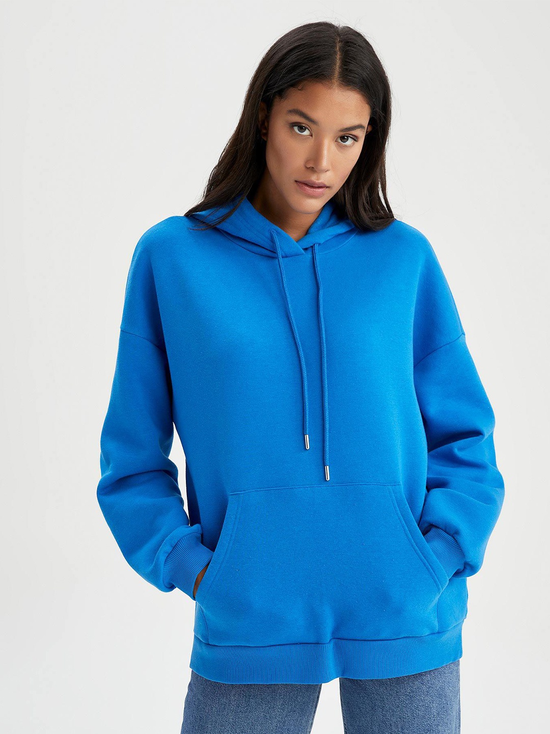

DeFacto Pullover Hooded Sweatshirt, Blue