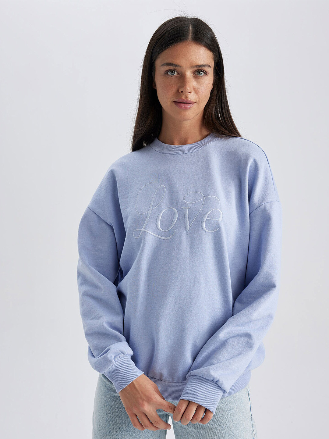 

DeFacto Women Pullover Sweatshirt, Blue
