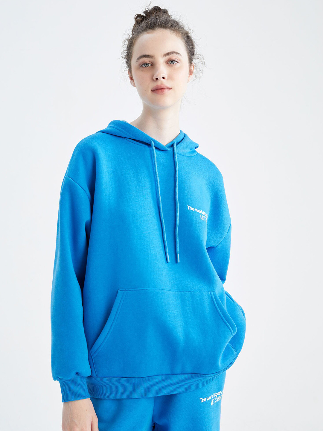 

DeFacto Hooded Oversized Sweatshirt, Blue