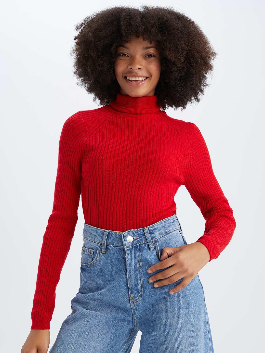 

DeFacto Striped Pullover, Red