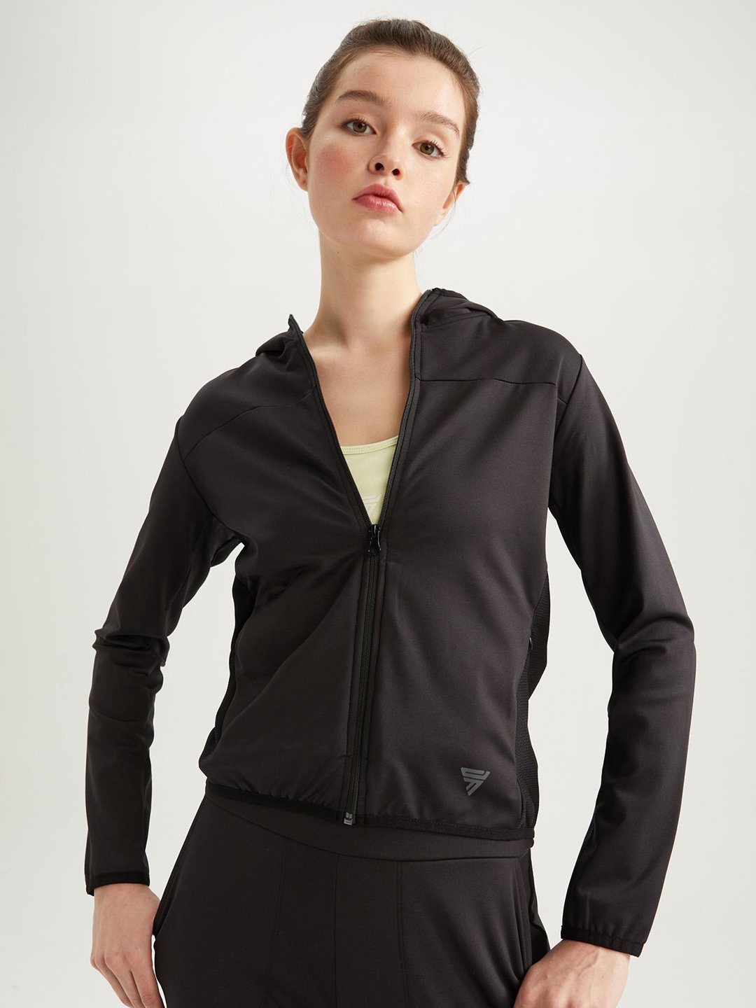 

DeFacto Hooded Sporty Jacket, Black