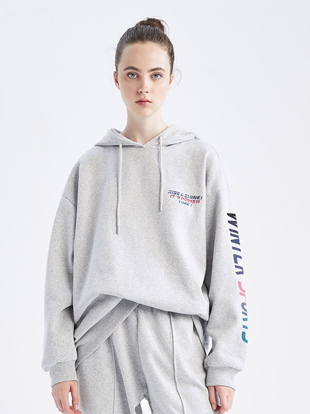 

DeFacto Typography Printed Pullover, Grey