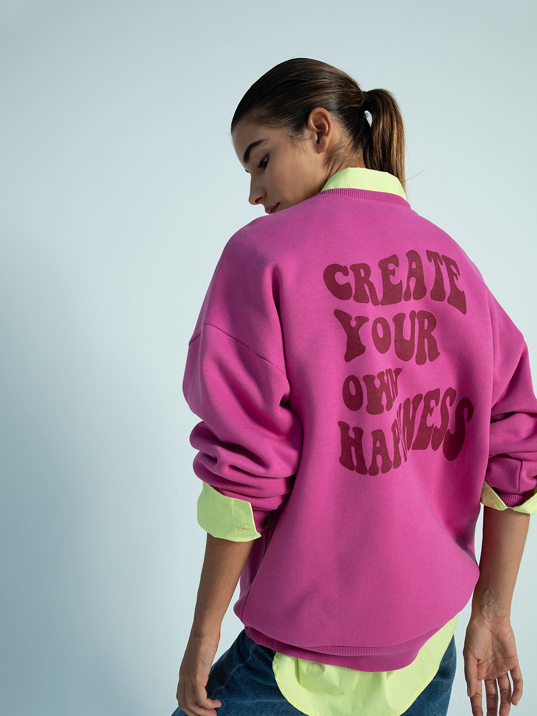 

DeFacto Typography Printed Sweatshirt, Pink