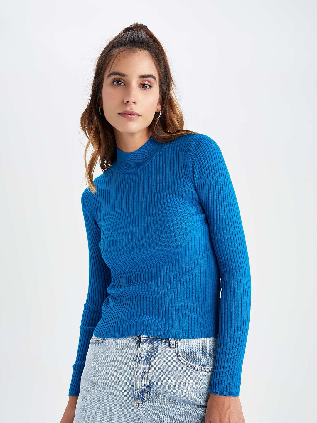 

DeFacto Long Sleeves Striped Pullover, Blue