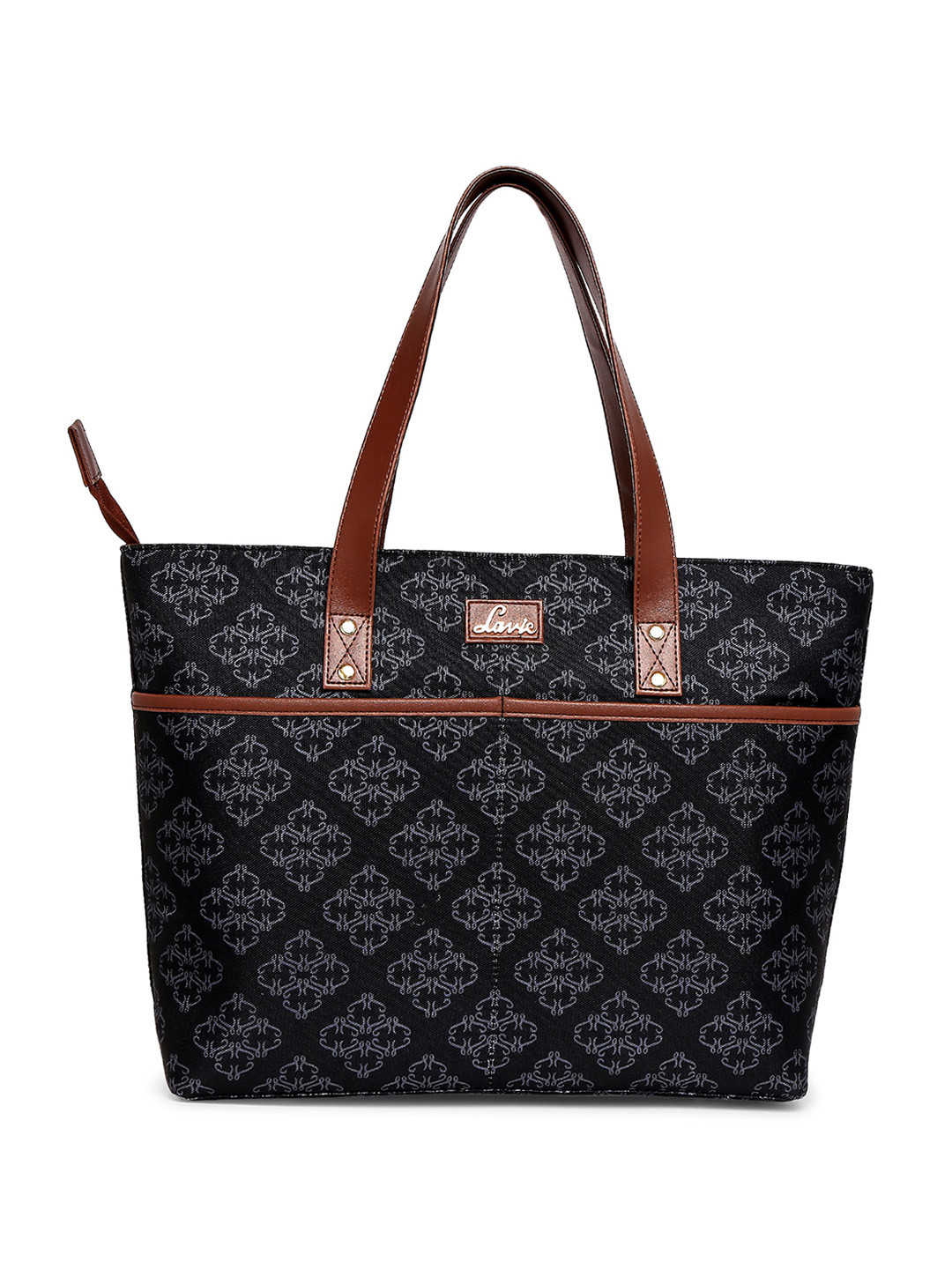 

Lavie Ethnic Motifs Printed Structured Shoulder Bag, Black