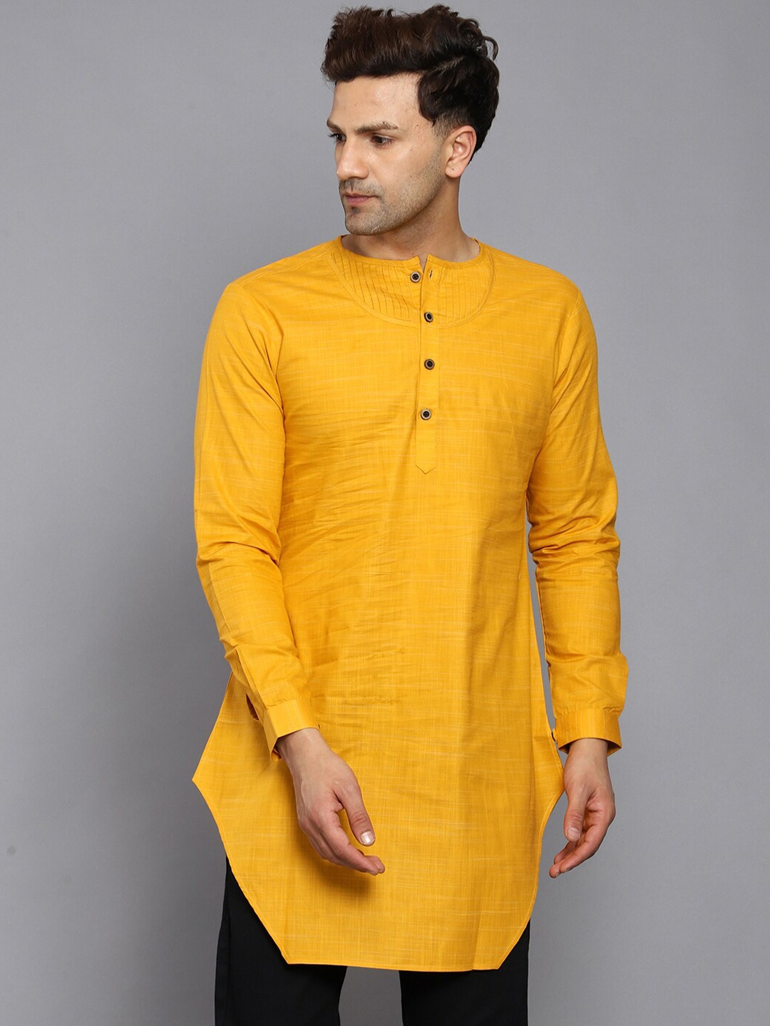 

Be Desi Round Neck Cotton Kurta, Yellow