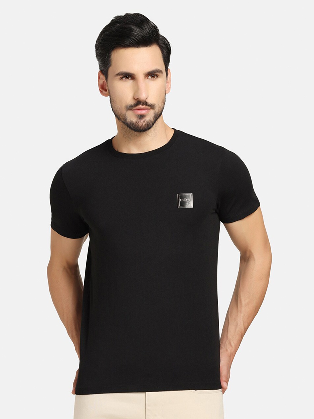 

Blackberrys Brand Logo Printed Cotton Slim Fit T-shirt, Black