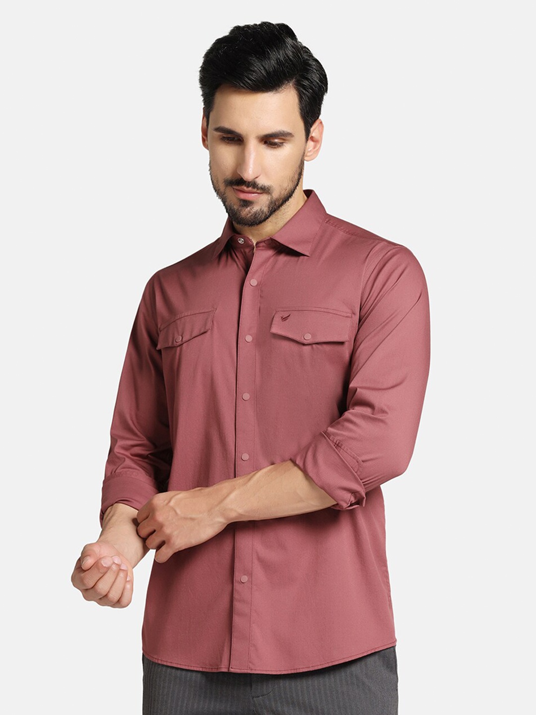 

Blackberrys Straight Slim Fit Opaque Casual Shirt, Pink