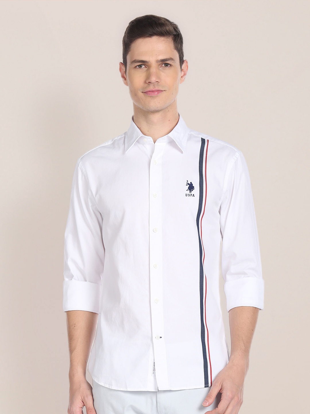 

U.S. Polo Assn. Slim Fit Opaque Casual Shirt, White