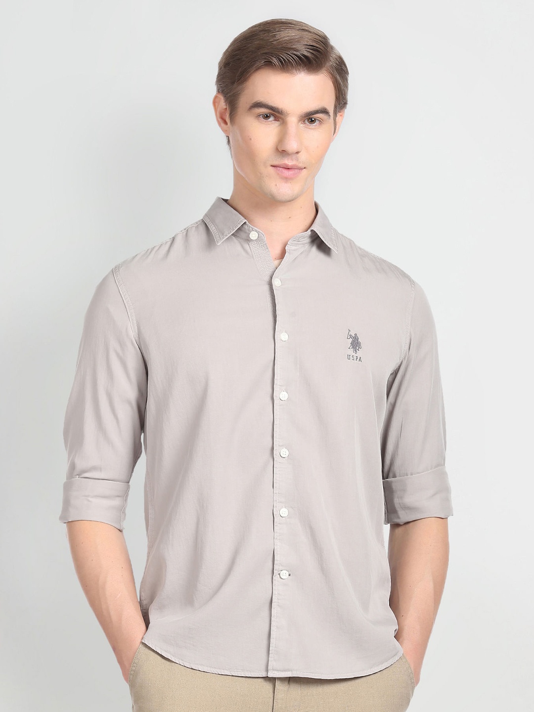 

U.S. Polo Assn. Denim Co. Opaque Casual Shirt, Grey