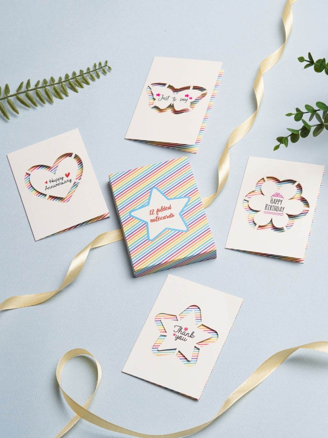 

Doodle Set of 12 Blank Laser Cut Notecards, White