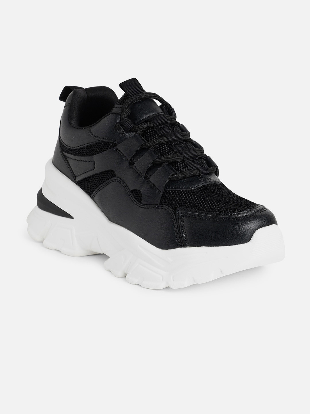 

Call It Spring Women Contrast Sole Lace-Up Sneakers, Black